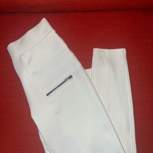 White leggings with zipper